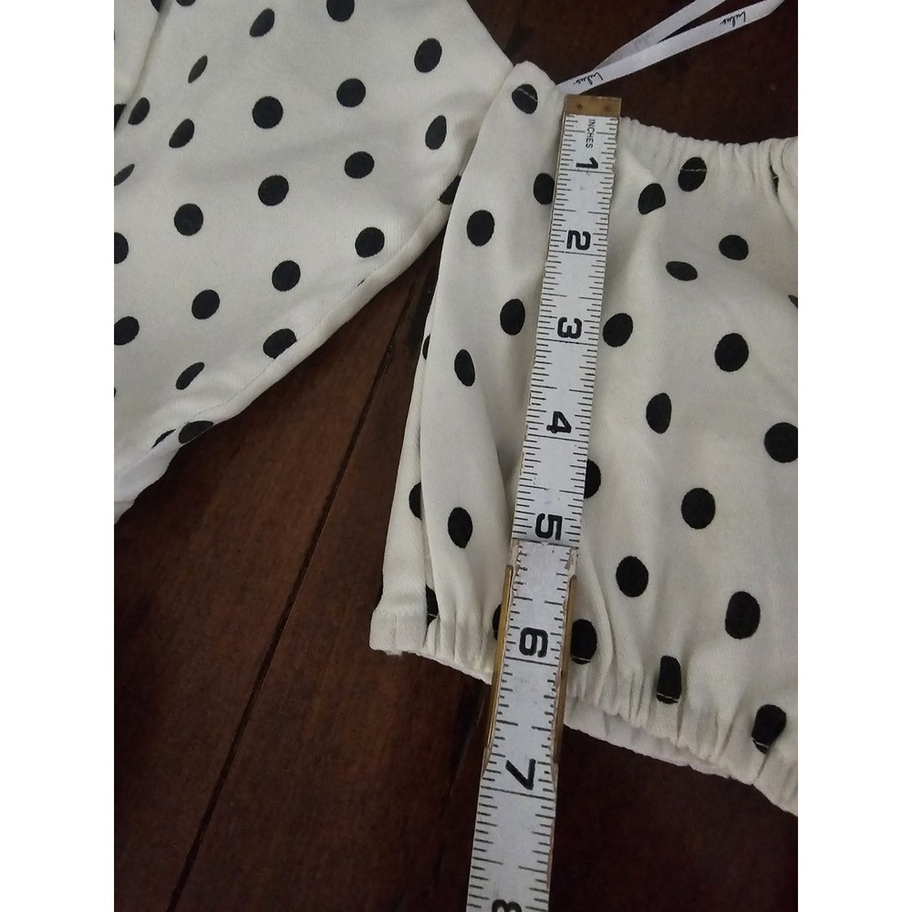 Lulus Mini Polkadot Dress Size Medium‎ Rockabilly Wht Blk Sweetheart Neckline - Picture 9 of 12